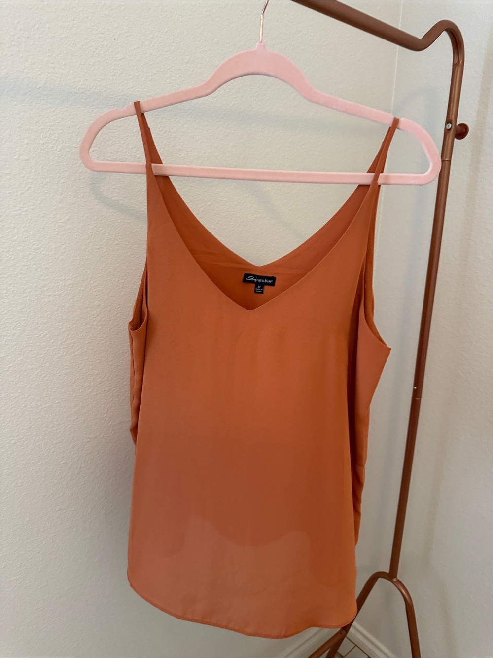 Shinestar Rust Spaghetti Strap V-Neck Camisole